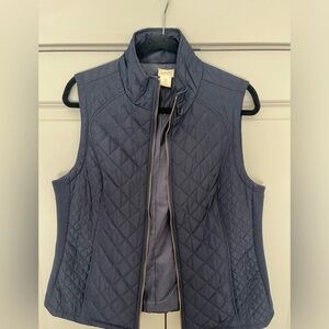 Quilted navy blue vest